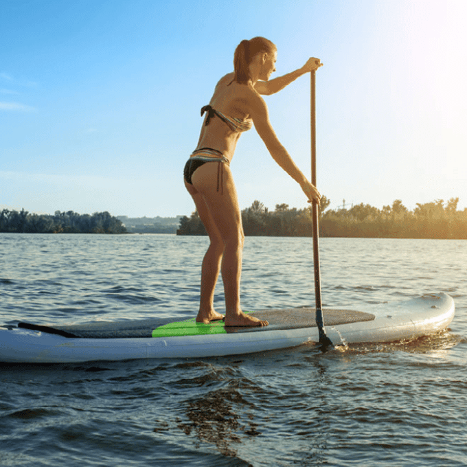 a person riding a surf board in the water
