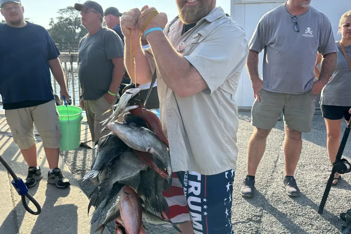 a group of people standing outside