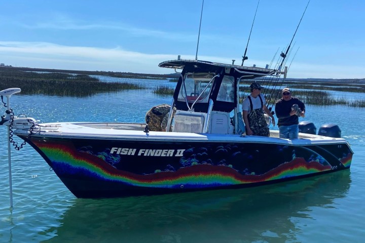 a small boat in a body of water