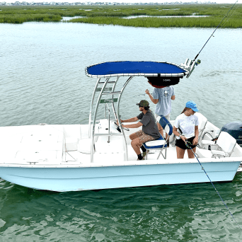 People fishing on a Crazy Sister Marina boat near Myrtle Beach, SC.