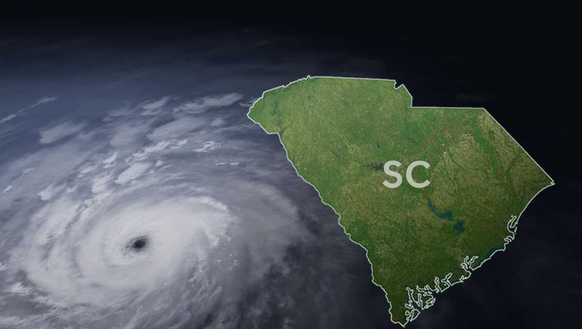 Satellite view showing hurricane near South Carolina.